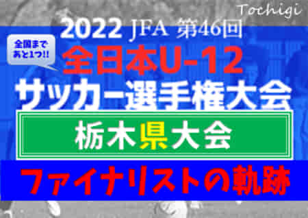 【全国まであと1つ！】ファイナリストの軌跡！2022年度 JFA第46回全日本U-12サッカー選手権 栃木県大会 決勝は11/23開催！