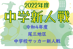 2022年度 尾三地区中学校サッカー新人戦（広島県）