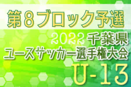 2022年度 千葉県ユース（U-13）サッカー選手権大会   8ブロック予選 12/19までの結果更新！次回日程をお待ちしています
