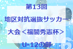 2022年度 第13回地区対抗選抜サッカー大会＜福間秀憲杯＞U-12の部（鹿児島県）優勝は鹿児島市A！