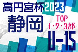 2023年度 高円宮杯JFA U-15リーグ静岡  TOP･1部･2部･3部   TOPリーグ優勝は藤枝東FC！各リーグ最終順位掲載