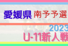 2023年度 第46回愛媛県U-11サッカー新人大会 中予地区予選 代表6チーム決定！結果表掲載