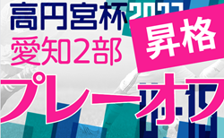 2023年度 高円宮杯 JFA U-15サッカーリーグ愛知  2部昇格プレーオフ  組み合わせ表掲載！12/9,17開催