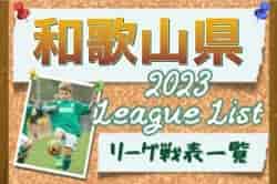 2023年度 和歌山県リーグ戦表一覧