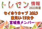 【メンバー】カメイカップ2023 U-15東北サッカー選抜大会（11/18,19） 宮城県選抜メンバー