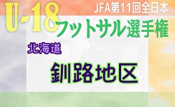 2023年度 JFA第11回全日本U-18フットサル選手権大会 釧路地区予選 (北海道) 組合せ掲載！12/2,3開催！