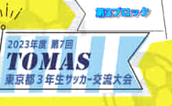 2023年度 第7回TOMAS東京都3年生サッカー交流大会 第3ブロック予選　12/3結果速報お待ちしています！