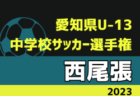 2023年度 愛知県U-13中学校サッカー選手権  東尾張大会（愛日大会）優勝は豊明中･栄中！愛知県大会出場決定！