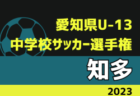 2023年度 愛知県U-13中学校サッカー選手権 名古屋大会  優勝は大高中学校、準優勝に駒方中学校！2校は県大会出場決定！