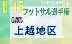 2023年度 第36回新潟県選抜中学生フットサル大会 上越地区予選会 組合せ掲載！12/16,17,23開催！