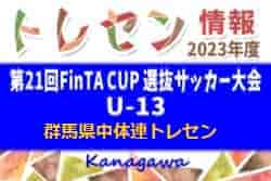 2023年度 第21回FinTA CUP～選抜サッカー大会～ U-13（1/3～5）群馬県中体連トレセンメンバー掲載！
