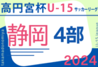 2024年度 高円宮杯 JFA U-15サッカーリーグ静岡  TOP･1部･2部    4/27,28,29結果速報！