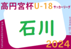 2024年度 高円宮杯JFA U-18 石川県リーグ トップ前期　前期第3節結果更新！2部金沢龍谷-石川県工、結果募集！次節4/27.28