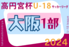 高円宮杯JFA U-18サッカーリーグ 2024 OSAKA 1部（大阪）4/14結果更新！次節4/20,21