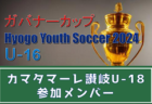 【メンバー】カマタマーレ讃岐U-18（ガバナーカップ Hyogo Youth Soccer U-16 2024 参加）