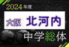 2024年度 大阪中学校サッカー選手権大会 北河内地区予選 5/25,26結果！次戦6/1.2！