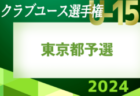 速報！2024年度 日本クラブユースサッカー選手権U-15 東京都予選 2次T 4/20 2回戦全結果更新！4/21も開催！