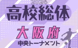 2024年度 大阪高校春季サッカー大会（男子の部）中央トーナメント 5/19開幕！組合せ決定！