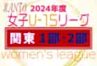 速報！JFA U-15女子サッカーリーグ関東2024 第5節初日2試合結果更新！5/19,2試合結果速報！