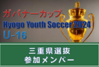 【メンバー】兵庫県選抜（ガバナーカップ Hyogo Youth Soccer U-16 2024 参加）