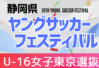 【東京選抜】2023年度 第39回静岡県ヤングサッカーフェスティバル U-16男子東京選抜メンバー掲載！3/3 ＠草薙陸上競技場