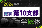 2024年度 第63回 東京中学総体（第10支部）5/18.19結果更新 5/25.26結果速報