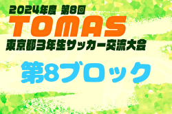 【優勝チーム写真掲載】2024年度 第8回TOMAS東京都3年生サッカー交流大会 第8ブロック予選  優勝はMITA SC