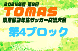 2024年度 第8回TOMAS東京都3年生サッカー交流大会 第4ブロック予選 例年11月開催！日程・組合せ募集中