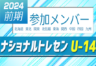 2024ナショナルトレセンU-14前期 参加メンバー掲載！（5/23～26千葉県開催）