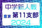 2024年度 東京都中学校サッカー新人大会 第3支部  代表決定戦11/3結果掲載！都大会出場校決定！