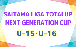 2025 SAITAMA LIGA TOTALUP NEXT GENERATION CUP(U-15・U-16) 埼玉県 組合せ掲載！8/5.6.7.8開催！