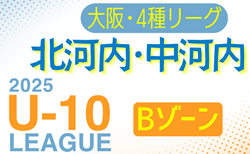 2025年度 4種リーグU-10 Bゾーン 北河内･中河内（大阪）例年6月開幕！組合せ・リーグ表掲載！情報ありがとうございます　詳細日程情報募集