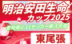 2025年度 第11回 明治安田生命カップU-11 愛知 東尾張地区大会  組み合わせ掲載！1,2,3回戦9/6～10/28、代表決定戦11/2開催！