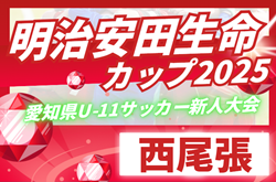 2025年度 第11回明治安田生命カップU-11 愛知 西尾張代表決定戦 例年10月開催！日程・組合せ募集中