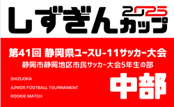 2025年度 静岡市静岡地区市民サッカー大会5年生の部 兼しずぎんカップ 中部予選  組み合わせ掲載！情報提供ありがとうございます！12/7～1/10開催