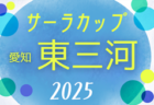 2025年度 フジパンCUPユースU-12愛知県大会（少女の部）6/14結果掲載！情報ありがとうございます！準決勝･決勝9/21開催！
