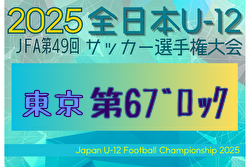 2025年度 JFA第49回全日本U-12サッカー選手権大会 東京大会第6ブロック 9/7～開催！組合せ掲載