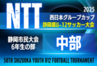 2025年度 NTT西日本グループカップ 第58回静岡県U-12サッカー大会 中東部　例年11月開催　組み合わせ・日程募集中！