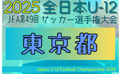 2025年度 JFA第49回全日本U-12サッカー選手権 東京都中央大会  11/1~16開催!組合せ掲載