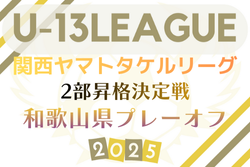 2025年度 U-13サッカーリーグ2026関西ヤマトタケルリーグ 2部昇格決定戦 和歌山県プレーオフ　例年1月開催！日程･組合せ情報募集