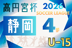 2026年度 高円宮杯 JFA U-15サッカーリーグ静岡 4部ABC  例年2月開幕  組み合わせ募集！