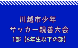 2025年度 第47回J:COM東上・川越杯争奪川越市少年サッカー親善大会1部【6年生以下の部】(埼玉県)  組合せ掲載！ 1/24,2/1,14開催！