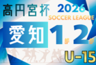 2026年度 高円宮杯 JFA U-15リーグ愛知 3部・4部 要項掲載!監督会議1/11 2月~10月開催 組み合わせ募集!
