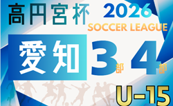 2026年度 高円宮杯 JFA U-15リーグ愛知 3部・4部 要項掲載!監督会議1/11 2月~10月開催 組み合わせ募集!