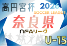 高円宮杯U15サッカーリーグ2026大阪アドバンスリーグ1部・2部 例年1月開幕!日程・組合せ情報募集