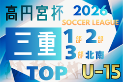 2026年度 高円宮杯JFA U-15リーグ三重 1部･2部･3部北/南   例年2月開幕   組み合わせ募集！