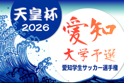 2025-2026 第43回愛知学生サッカー選手権 天皇杯･大学予選   例年3月開催　組み合わせ・日程募集！