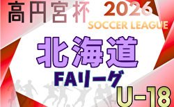 高円宮杯 JFA U-18サッカーリーグ2026 北海道FAリーグ 例年4月開幕！組合せ・リーグ戦表掲載！日程募集