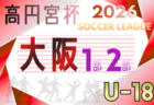高円宮杯JFA U-18サッカーリーグ 2026 OSAKA 3部・4部(大阪)3/20開幕!大会概要掲載!組合せ情報募集