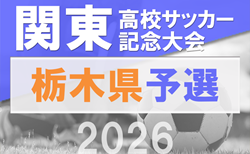 2026年度 関東高校サッカー記念大会 栃木県予選会 51チーム59校出場、組合せ掲載！4/18～5/3開催！